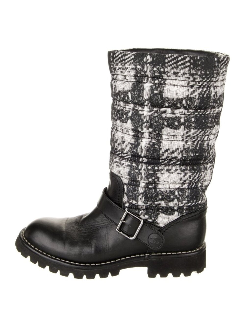 Chanel 2013 Interlocking CC Logo Moto Boots